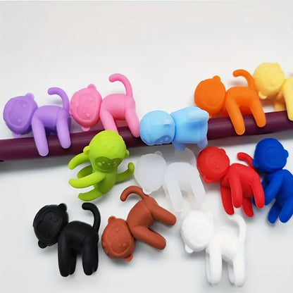 Marcadores de Copos de Vinho em Silicone - Macacos (12 un.)